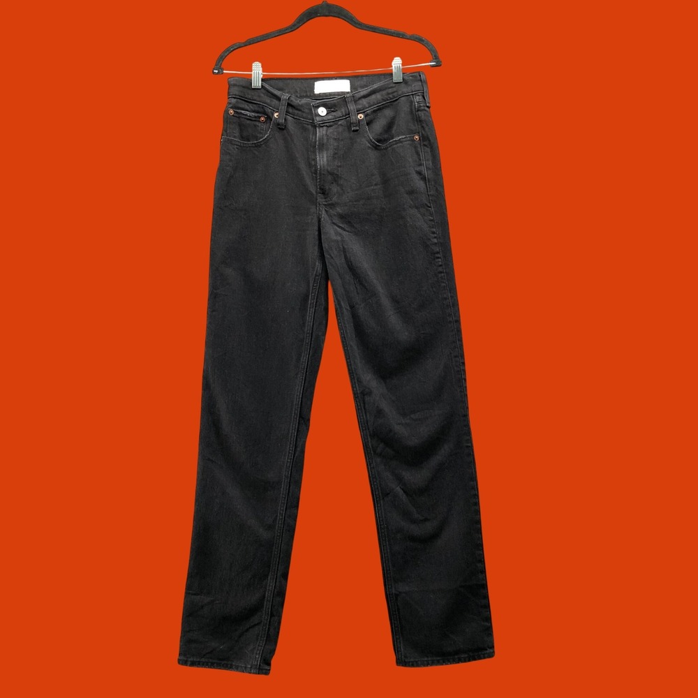 Abercrombie & Fitch The 90s Straight Mid Rise Jeans Womens 27 Long Black Denim